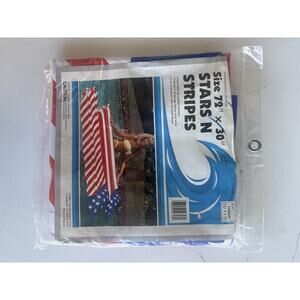 Vtg 1987 NOS Intex Wet Set Stars Stripes Pool Float Inflatable Mat Patriotic USA